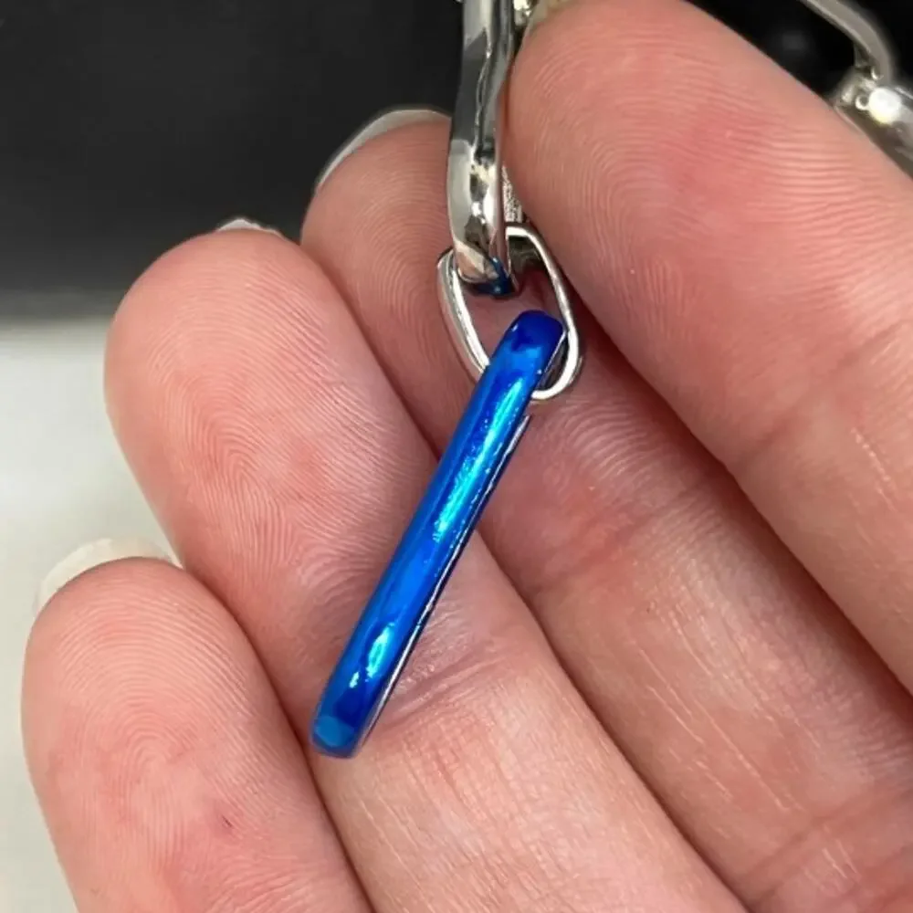 Ballet silver and blue metal link necklace